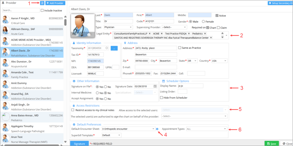 Provider Master – PracticeSuite – Help