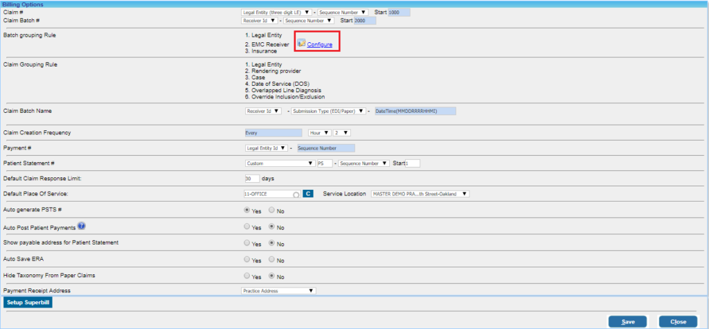 Setup Claims Receiver (Clearinghouse) – PracticeSuite – Help