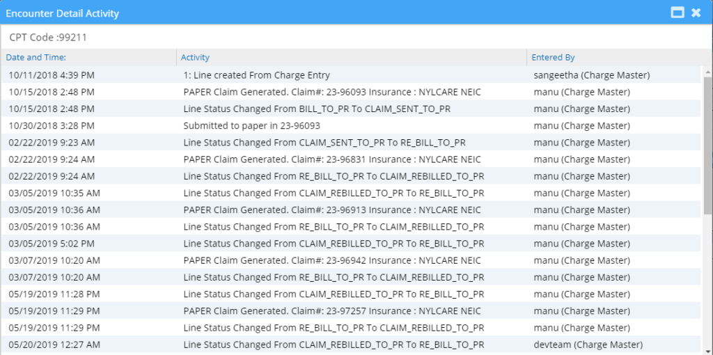 View Claim Details on the Print/Rebill screen – PracticeSuite – Help