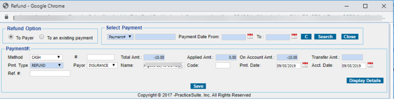 Refund Payment – PracticeSuite – Help