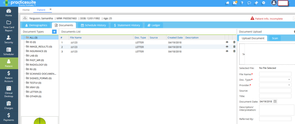 PatientDocuments | PracticeSuite - Help