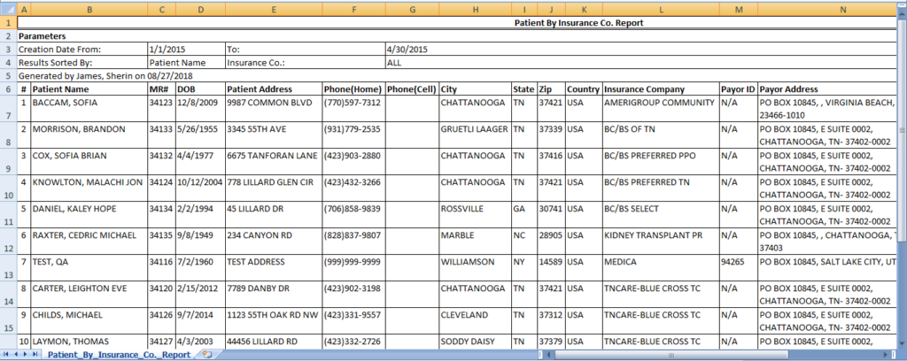 sample-excel-report | PracticeSuite - Help