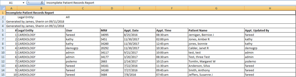 sample-excel-report | PracticeSuite - Help