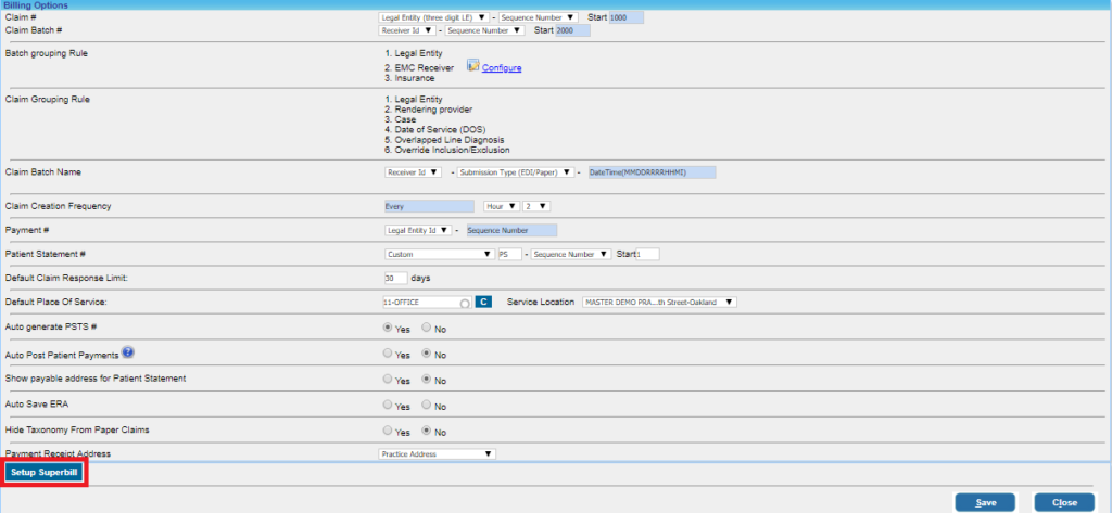 billing-options-screen – PracticeSuite – Help