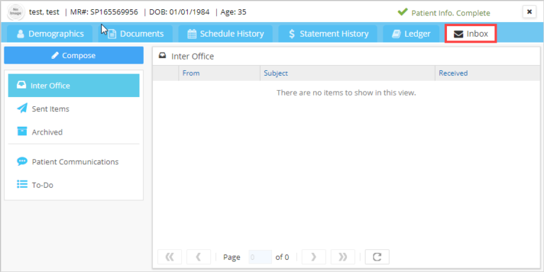 Inbox | PracticeSuite - Help