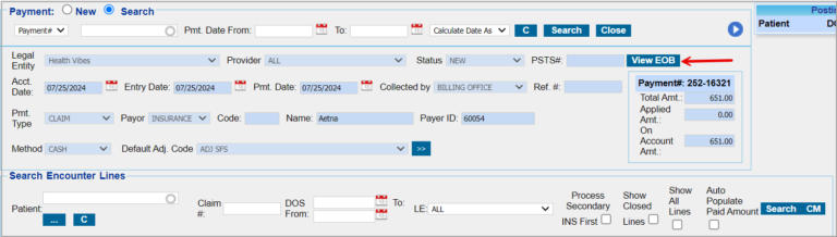 Manual Posting Screen – PracticeSuite – Help